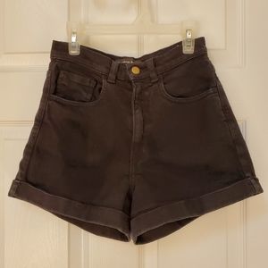 American Apparel Black high waisted denim shorts